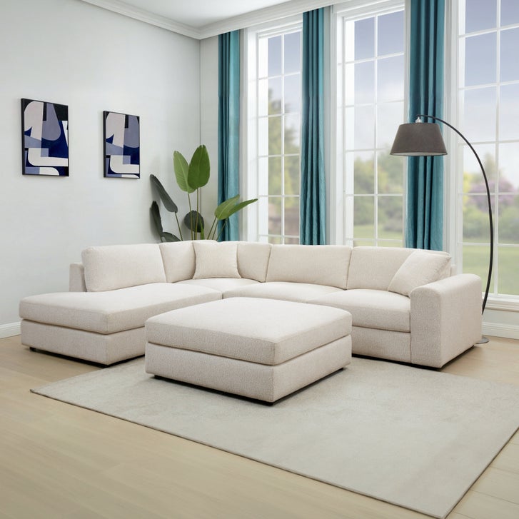 Synergy Home Furnishings Andee Fabric Sectional with Ottoman