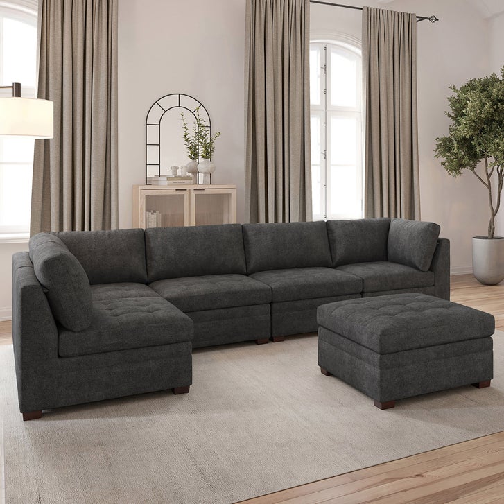 TISDALE 6PC FAB SECT GRAY