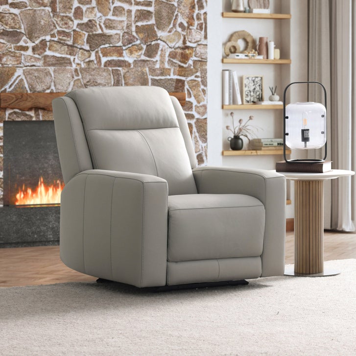 Simon Li Wren Zero Gravity Power Leather Recliner with Power Headrest